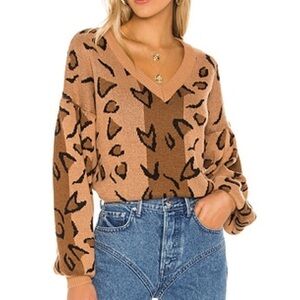 28. Tularosa Leopard Brown Long Sleeve Sweater